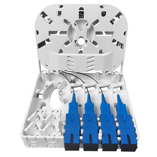 Wall Mounted 4 Core Fiber Distribution/ Termination Box with Pigtails & Adapters