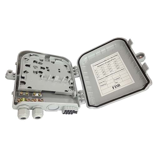 Wall Mounted Outdoor 8 Core Fiber Distribution/ Termination Box with Pigtails & Adapters